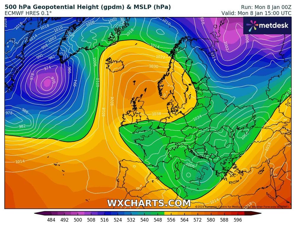 Omegablokkade op 500 hPa.