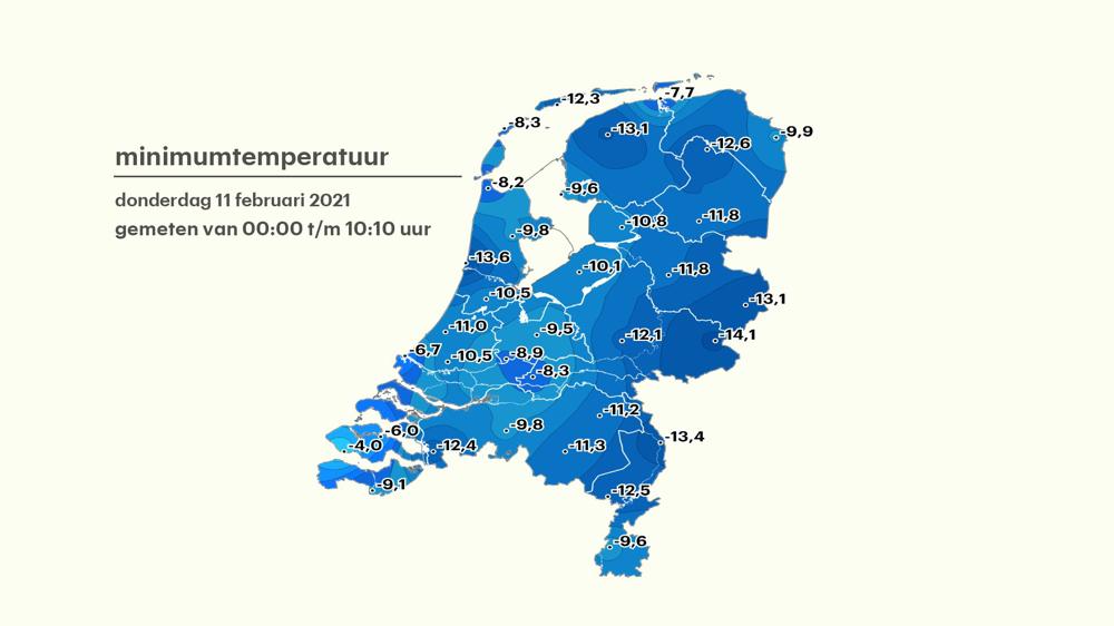 In het rivirengebied was hardnekkige bewolking aanwezig, waardoor het minder koud werd.