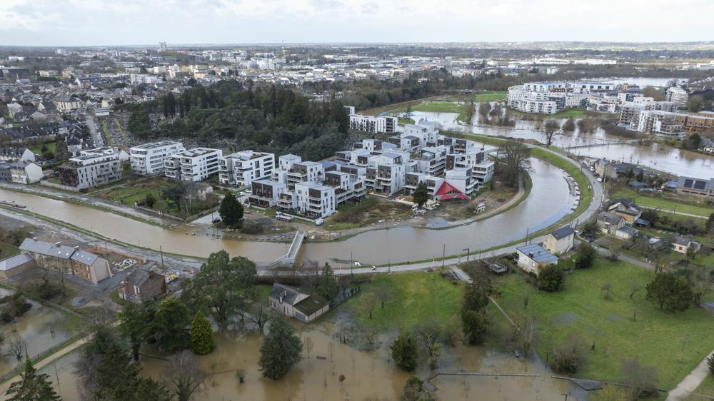 Overstromingen in Rennes dinsdag 28-01-2025 (bron: ANP)