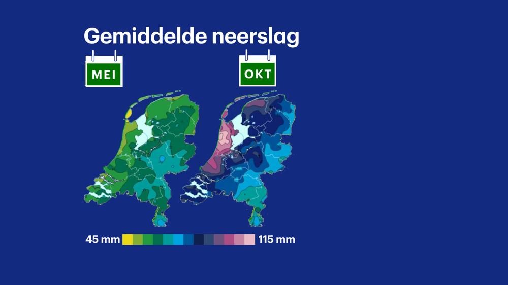 In het voorjaar is het in de kustgebieden een stuk droger dan in het binnneland. In de herfst is dat juist andersom.