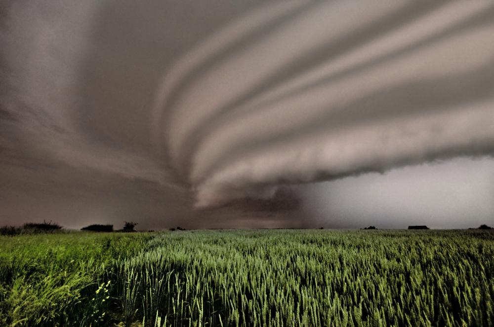 Supercell boven BelgiÃƒÂ« afgelopen nacht.