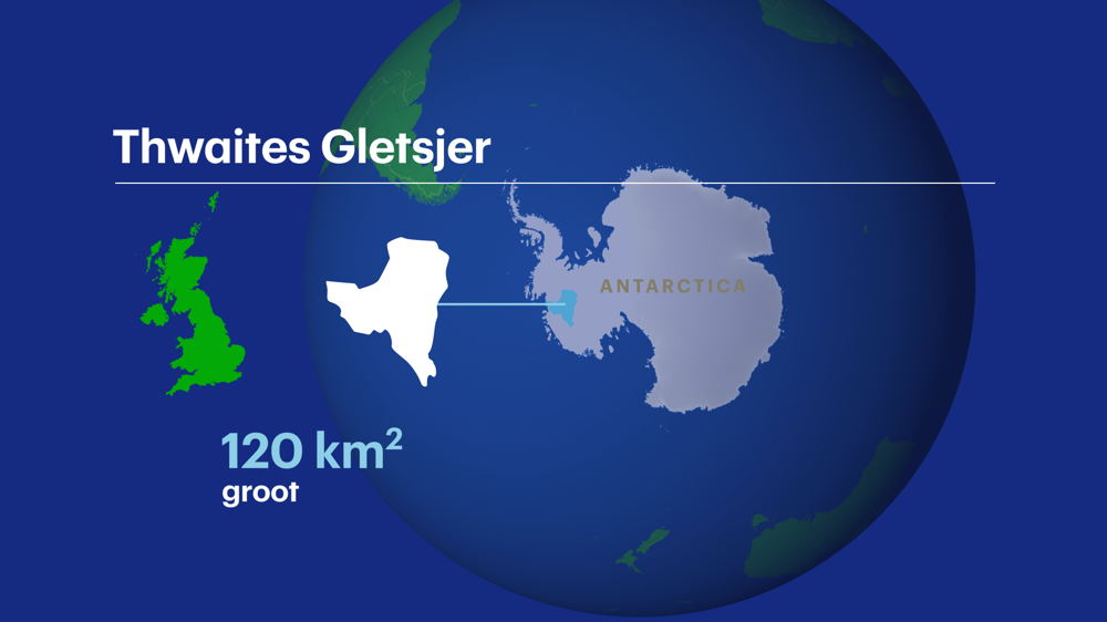De hele Thwaites gletsjer is ongeveer even groot als Groot-BrittanniÃÂ«.
