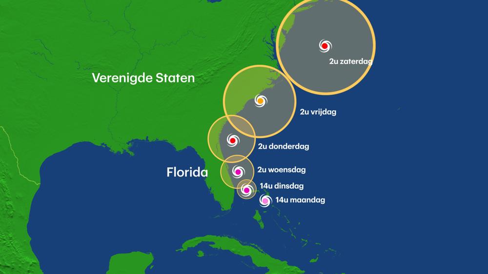 Koers van orkaan Dorian
