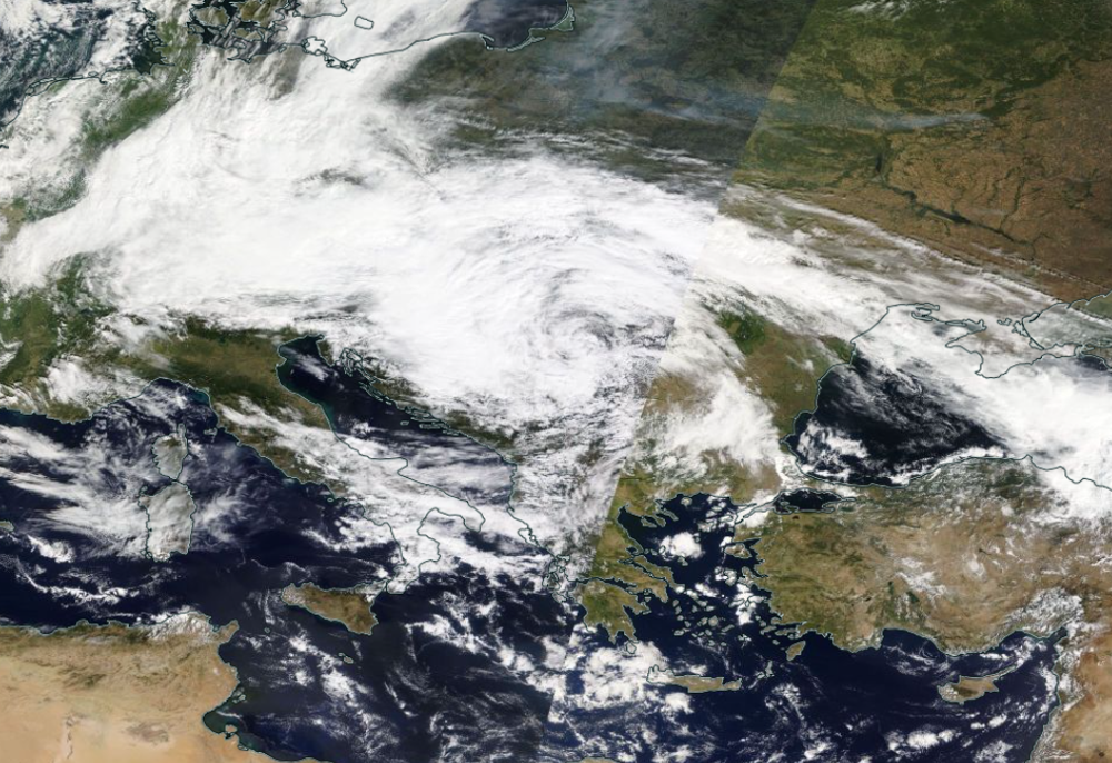 Storm Boris boven het oosten van Europa (16 september 2024, bron NASA)